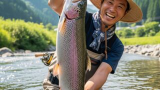 ニジマス釣り
