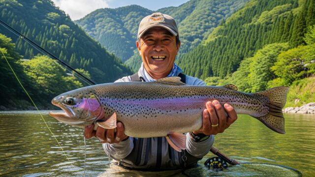 ニジマス釣り